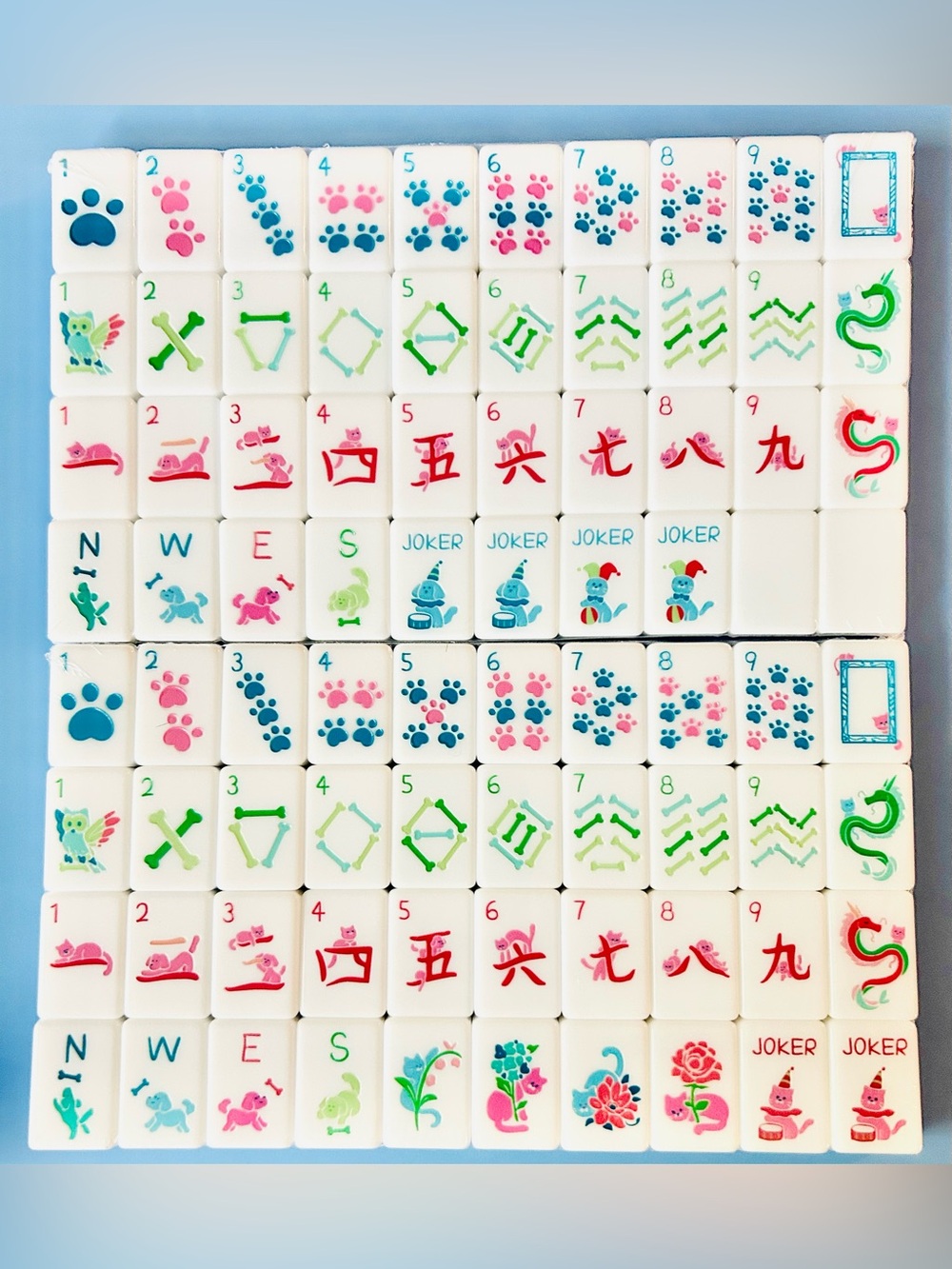American Mahjong Tile Set Puppies
